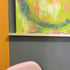 Abstract painted yellow square cushion
