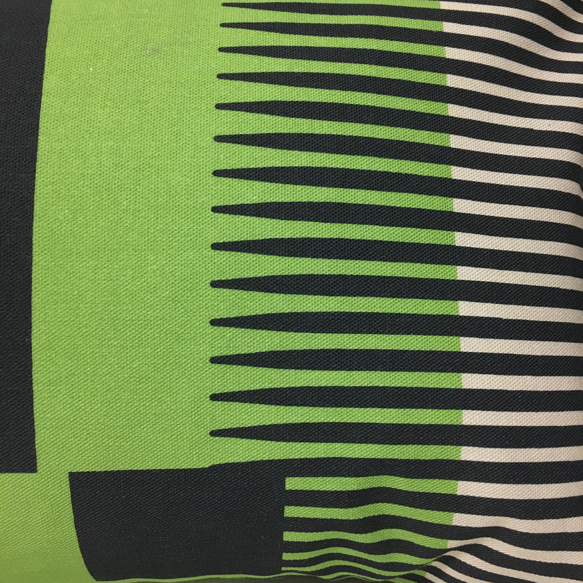 Combed Stripe Cushion - Pea green
