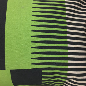 Combed Stripe Cushion - Pea green, black + grey