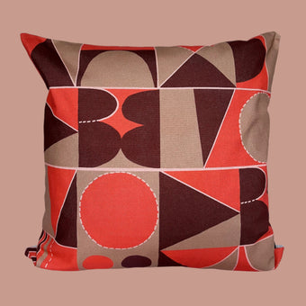 Taking Shape Cushion - Coral + Wine