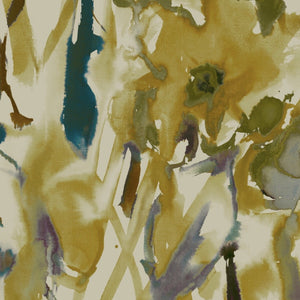 Watercolour floral Wallpaper - Ochre + Plum