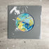 Expressive Abstract Circular Print Blue + Grey Mount