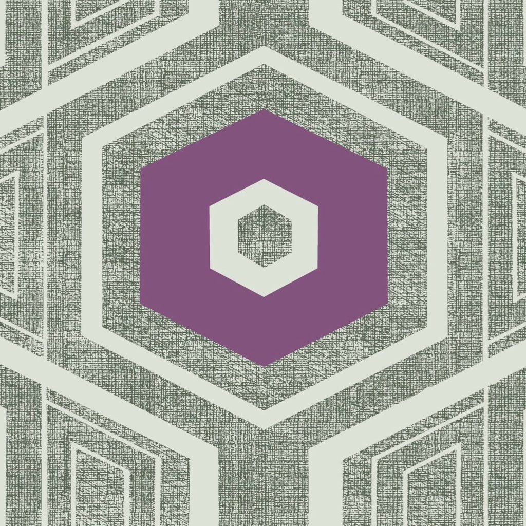 Retro Textured Polygon. Violet + Grey