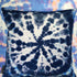 Tie dye Circle  Velvet Cushion - Indigo
