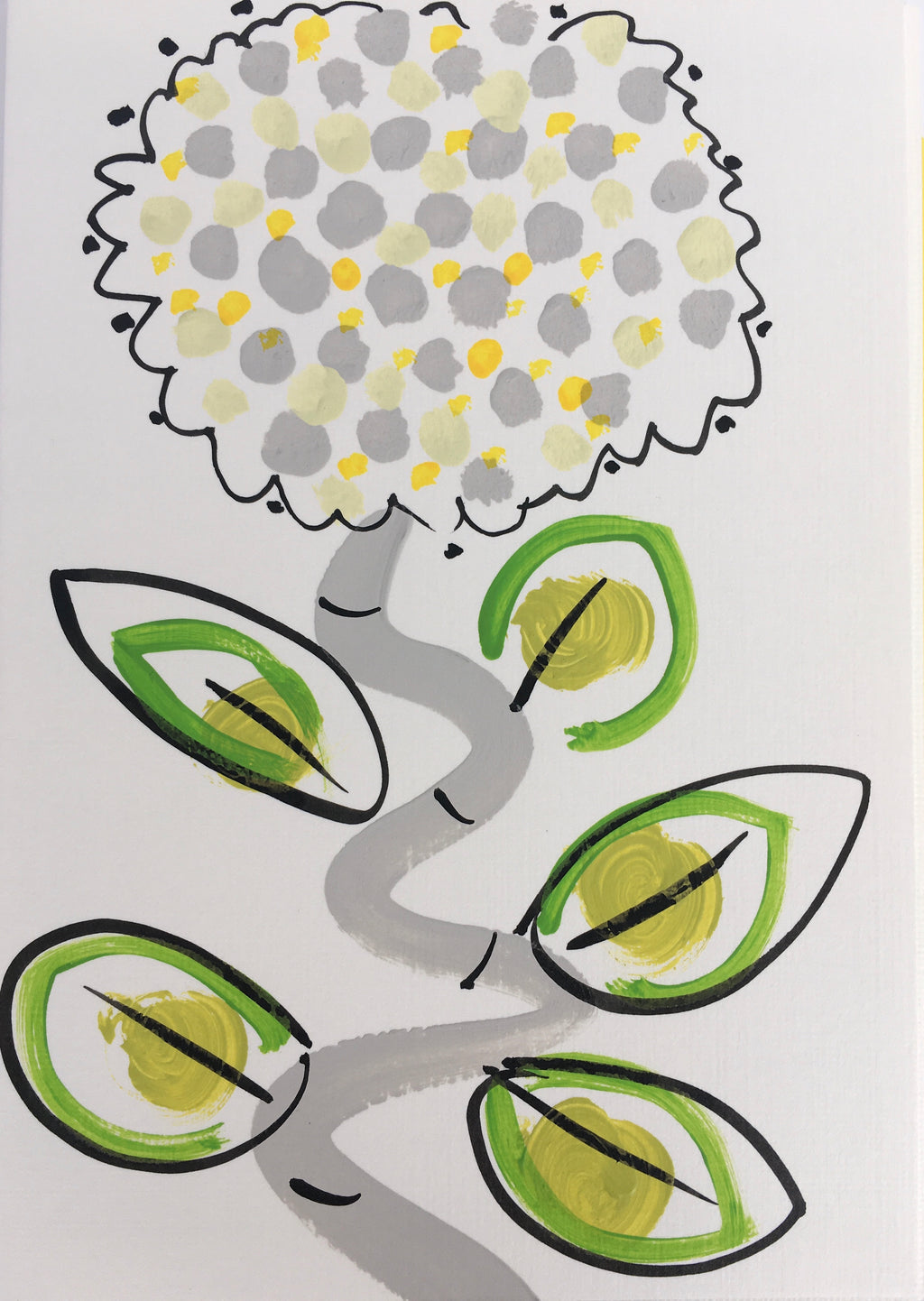 ‘ Chrysanthemum’ Hand Painted Greetings Card