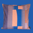 Square Combed Stripe Cushion - Peach, Cobalt + Lilac