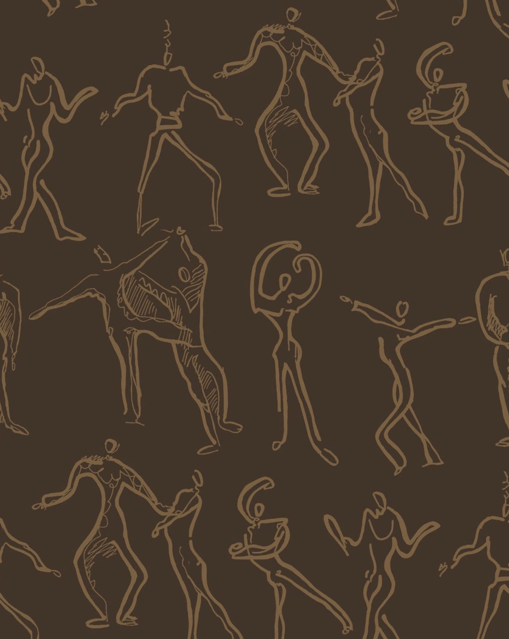 Dancers Wallpaper - Chocolate + Toffee