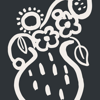 Vase print -  Black + White