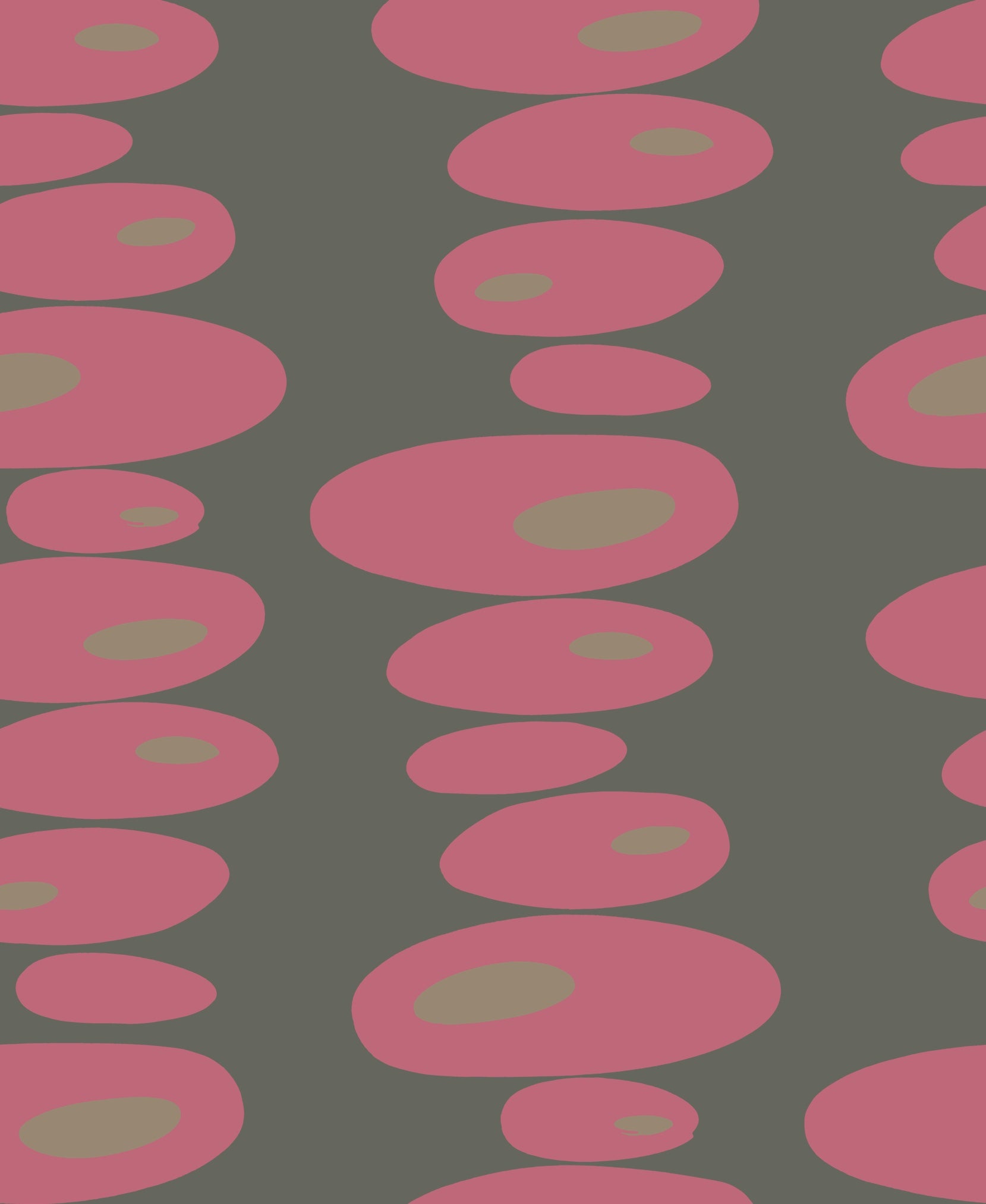 Pebbles Wallpaper - Grey, Pink + Taupe