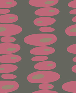 Pebbles Wallpaper - Grey, Pink + Taupe
