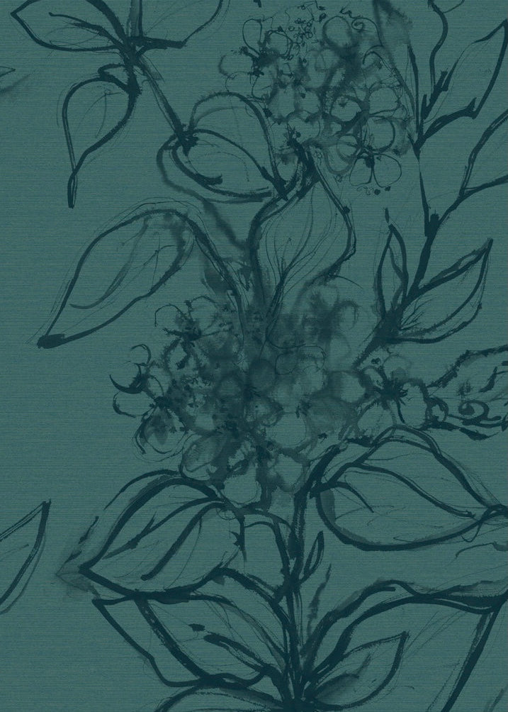 Aquatint Large Panel Floral Wallpaper