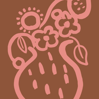 Vase print -  Terracotta + Coral