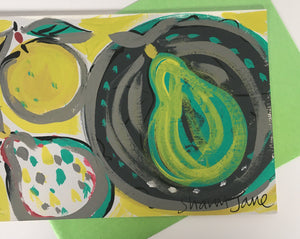 ‘Fruit’ Hand Painted Greetings Card