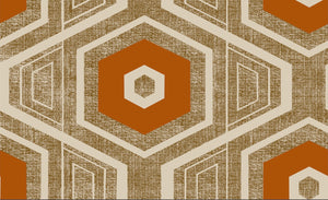 Retro Textured Polygon. Brown + Orange