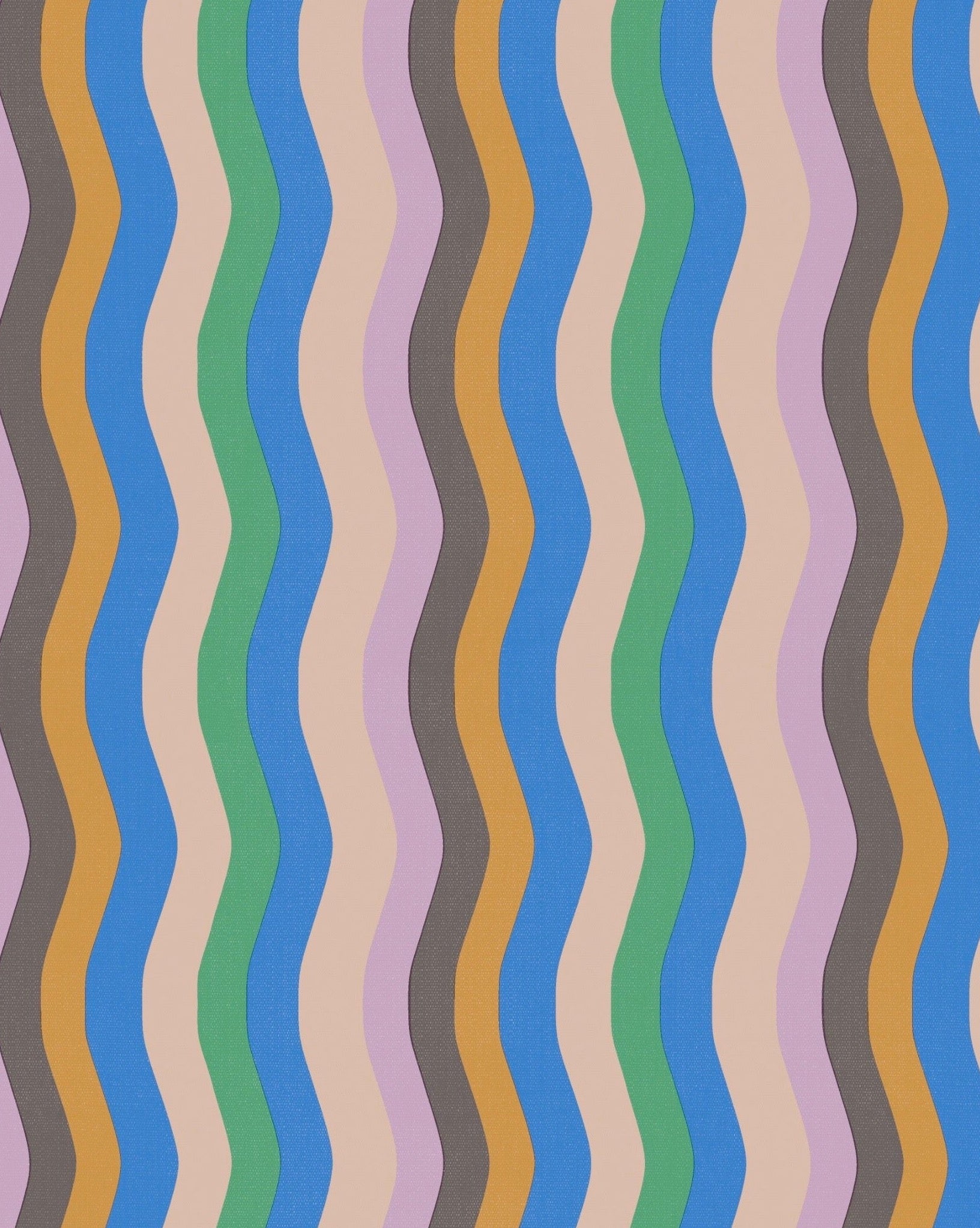 Wavy Stripe Wallpaper - Lilac