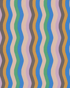 Wavy Stripe Wallpaper - Lilac