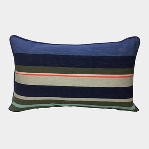 Blue, Multi Striped Cushion