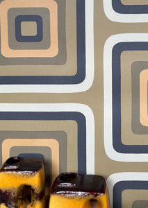 Retro Square  Geometric wallpaper - Ochre