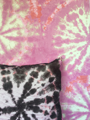 Tie Dye Circle  Velvet Cushion - Mulberry