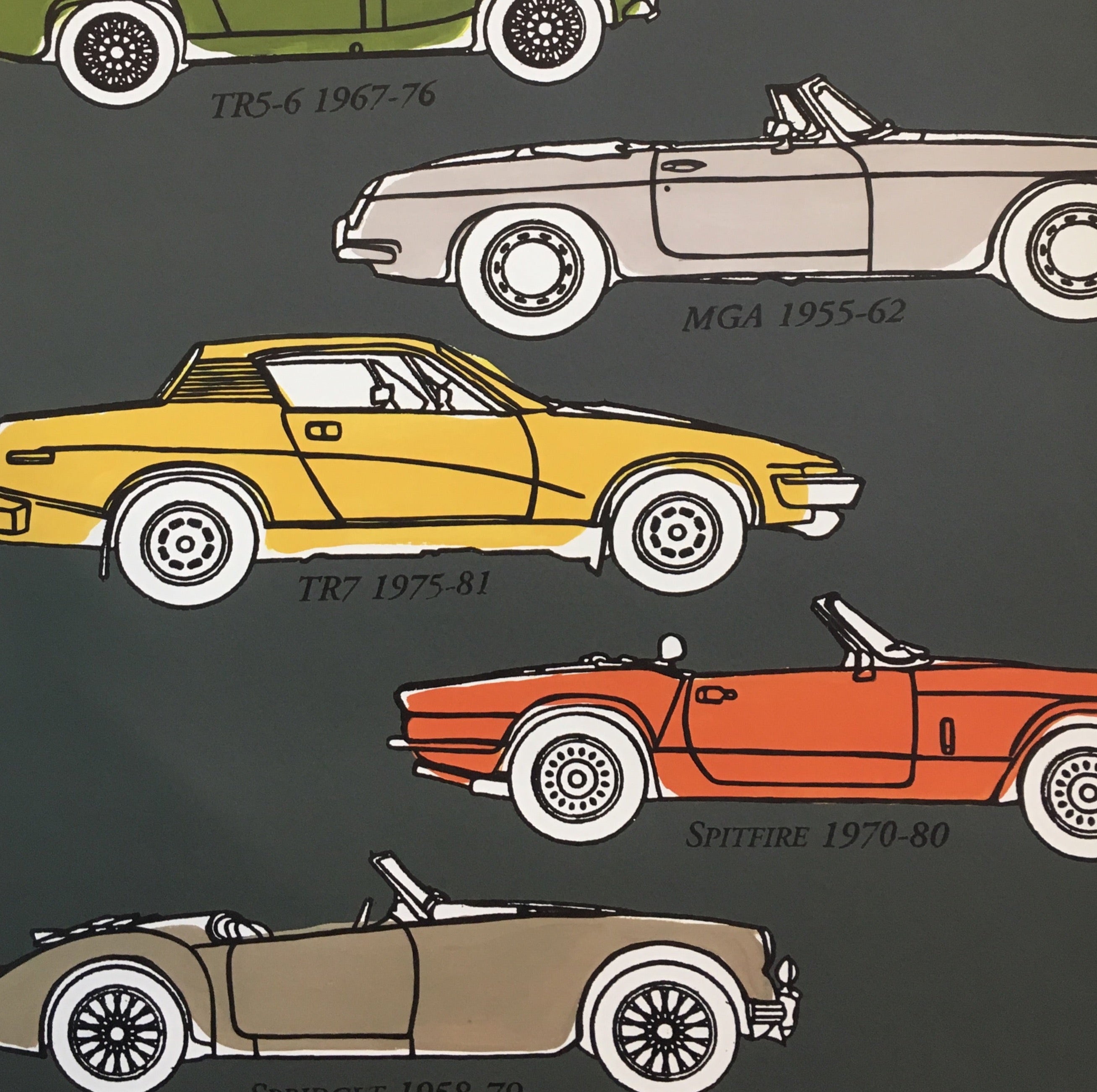 British Classic Cars Wallpaper - Dark ground + Bright cars
