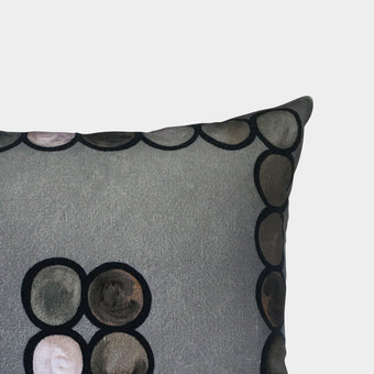 Ombré Circle Velvet Cushion - Grey