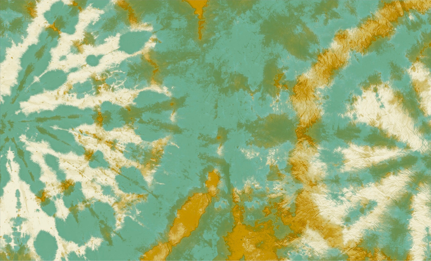 Tie dye circle Wallpaper - Aqua / Gold