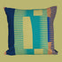 Square Combed Stripe Cushion - Yellow, Jade + Black