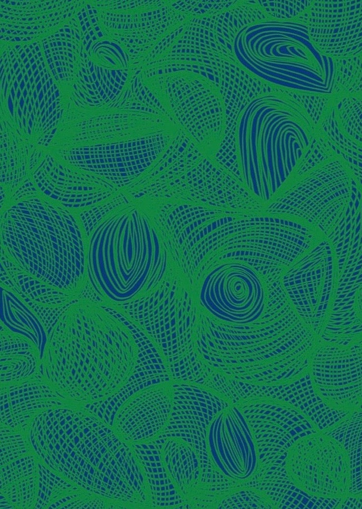 Scribble Wallpaper - Cobalt + Emerald