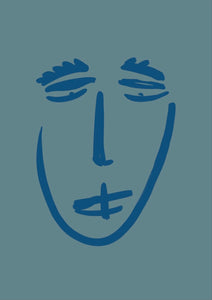 Face print - Pool + Blue