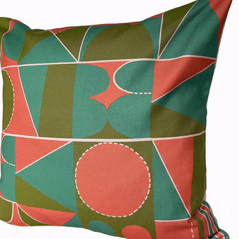 Taking Shape Cushion - Coral + Olive
