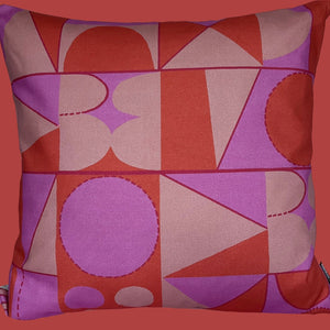 Taking Shape Cushion - Poppy, Fuchsia + Rose