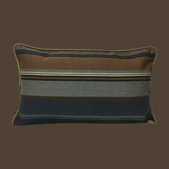 Grey + Black + Brown Striped Cushion