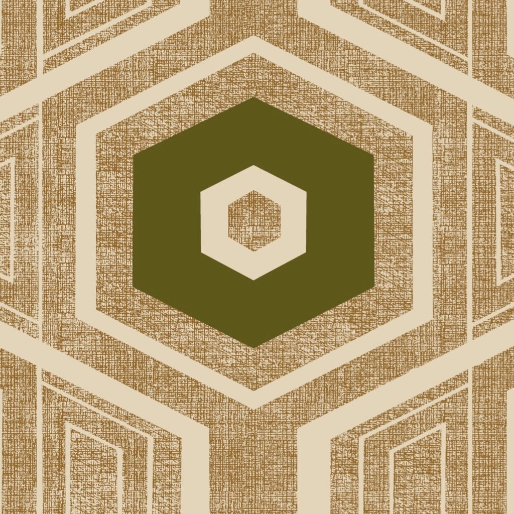Retro Textured Polygon. Brown + Green