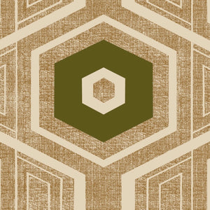 Retro Textured Polygon. Brown + Green