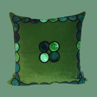 Ombré Circle Velvet Cushion - Bottle Green