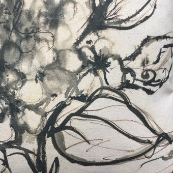Aquatint Monochrome Floral Cushion - LAST ONE