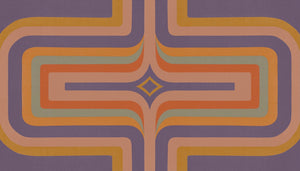 70s Geometric wallpaper Lilac + Peach
