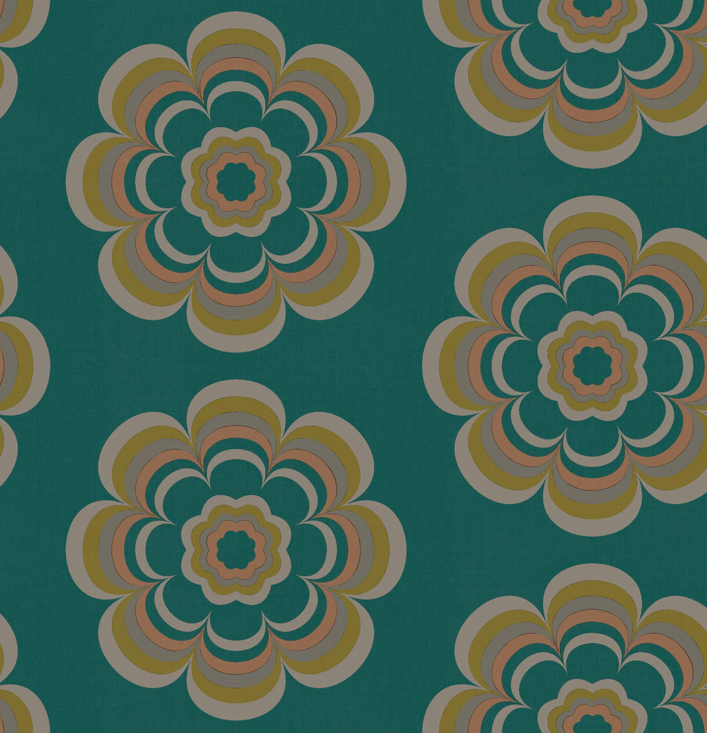 Bloom Wallpaper - Turquoise