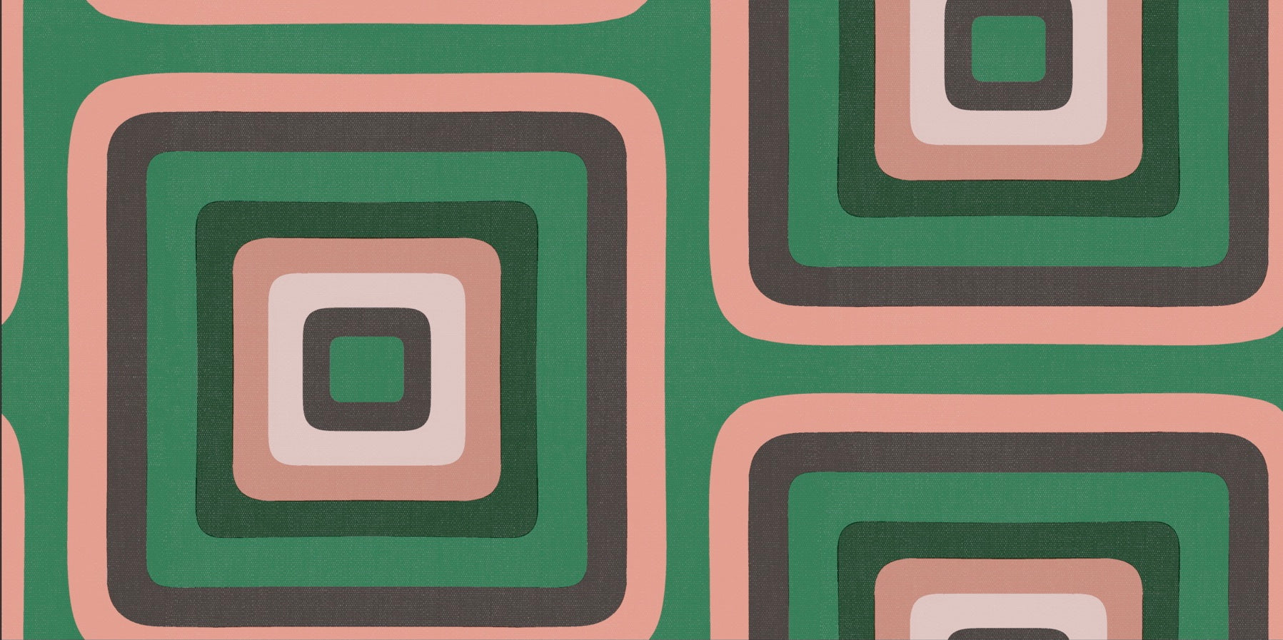 Retro Square Geometric wallpaper - Green + Pink