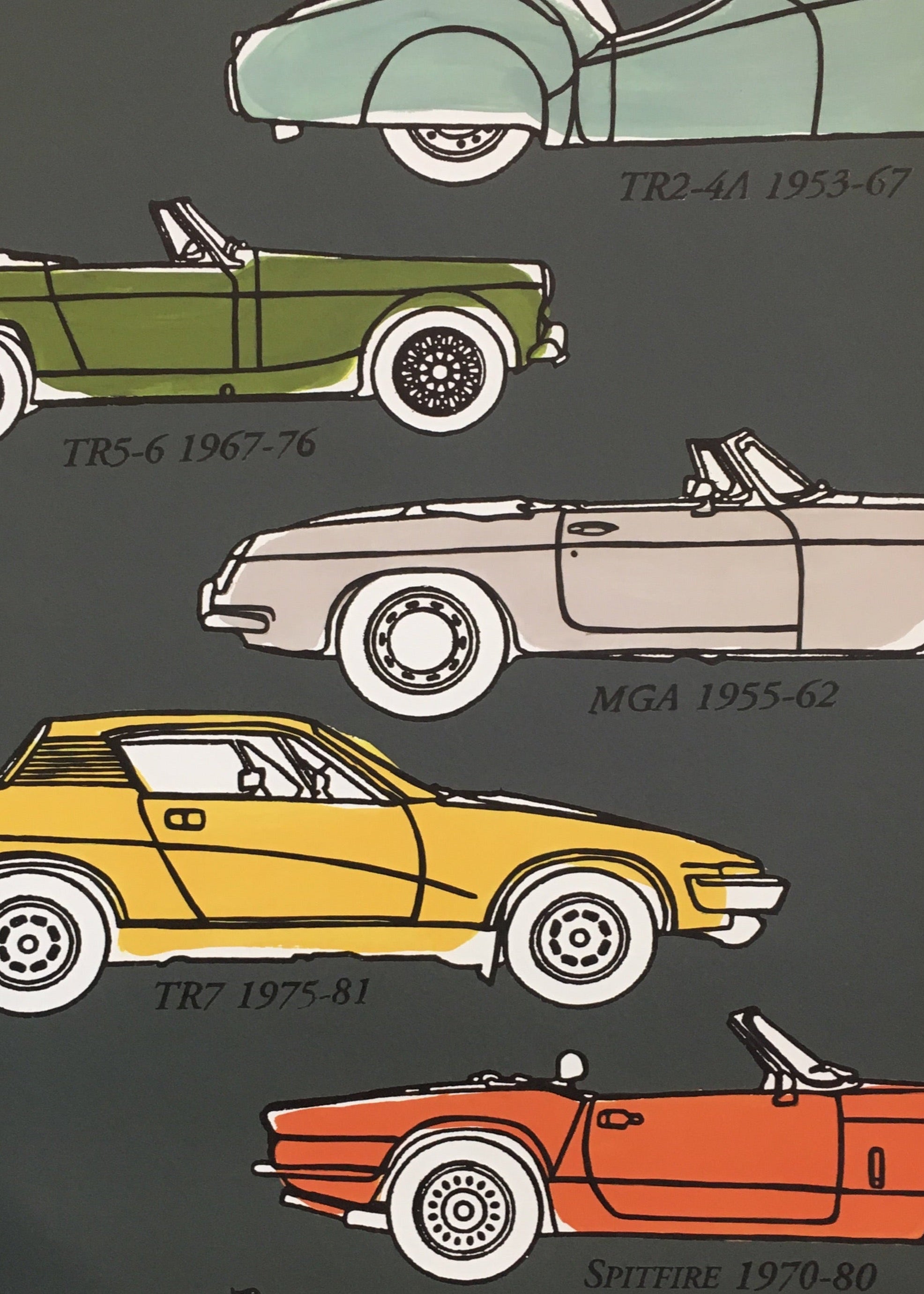 British Classic Cars Wallpaper - Dark ground + Bright cars
