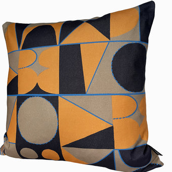 Taking Shape Cushion - Taupe, Marigold + Black
