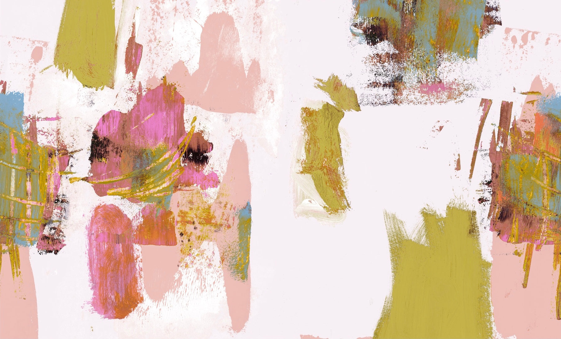 Abstract Painterly Wallpaper- Pastel Pink