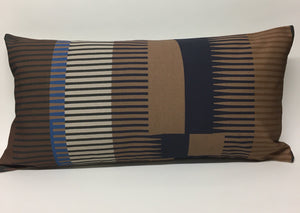 Combed Stripe Cushion - Mocha, Navy + chocolate