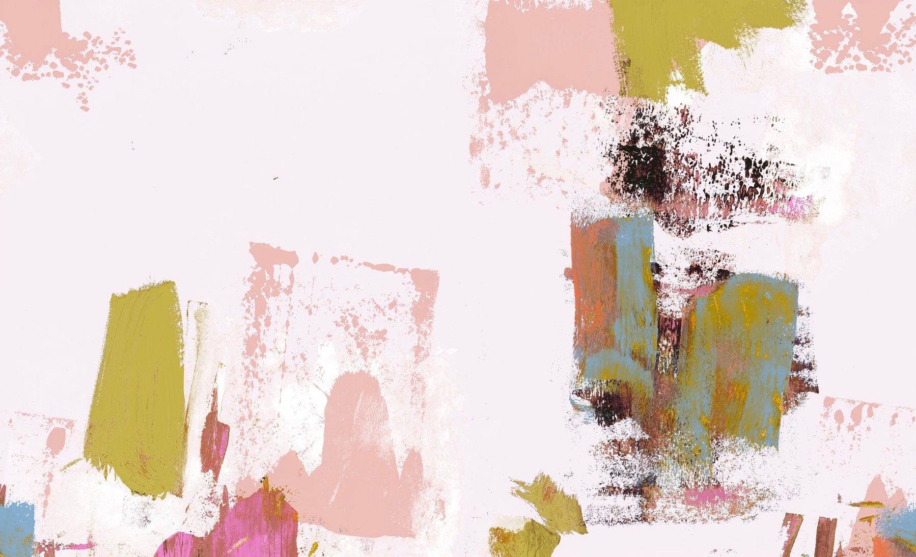 Abstract Painterly Wallpaper- Pastel Pink