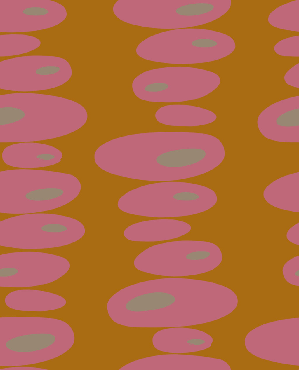 Pebbles Wallpaper - Pink, Marigold + Linen