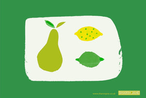 Pear, Lemon & Lime Tea Towel - Emerald