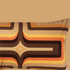Retro Geometric Velvet Cushion - Tan + Orange