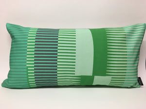 Combed Stripe Cushion - Mint, pistachio + emerald