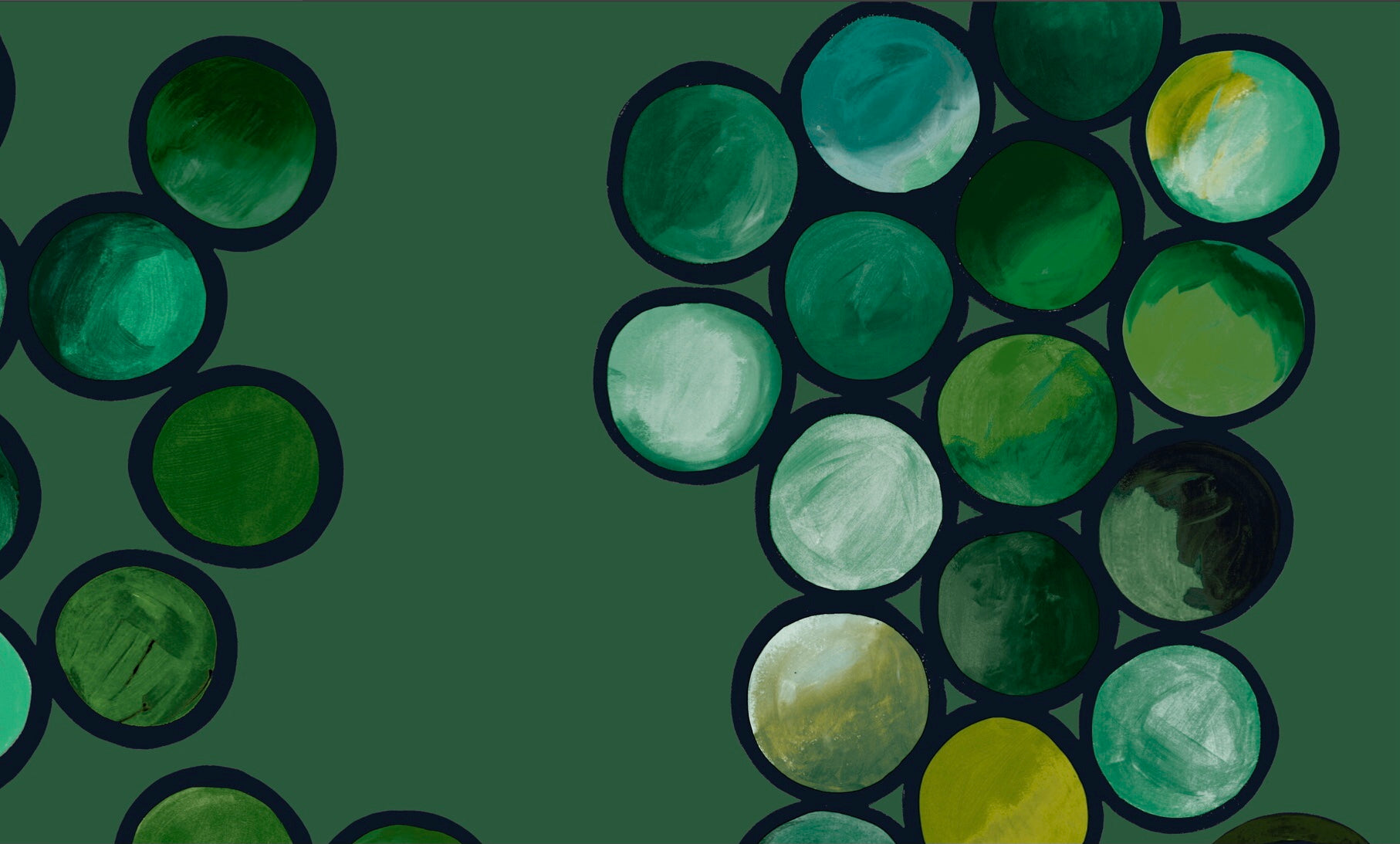 Ombré Circle Wallpaper - Emerald