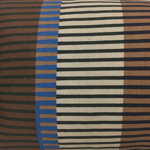 Combed Stripe Cushion - Mocha, Navy + chocolate